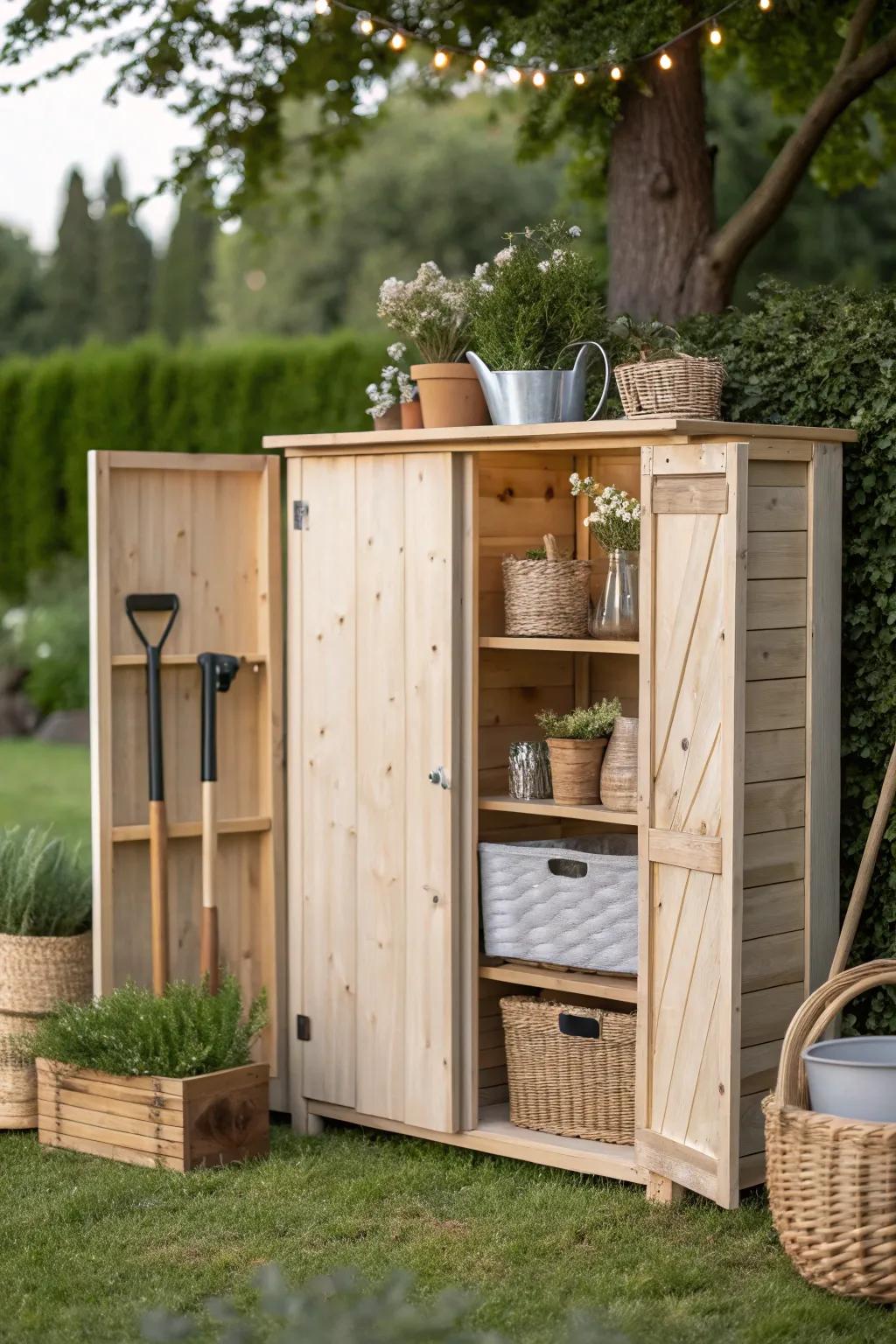 Transform your backyard with versatile modular storage—where beauty meets functionality.