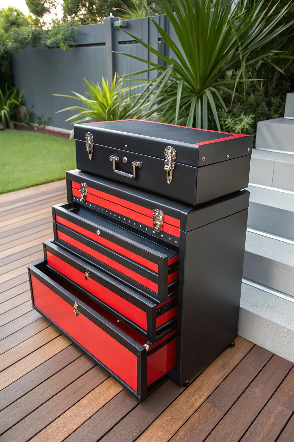 Elevate your BBQ organization with these stackable tool boxes—where craftsmanship meets style.