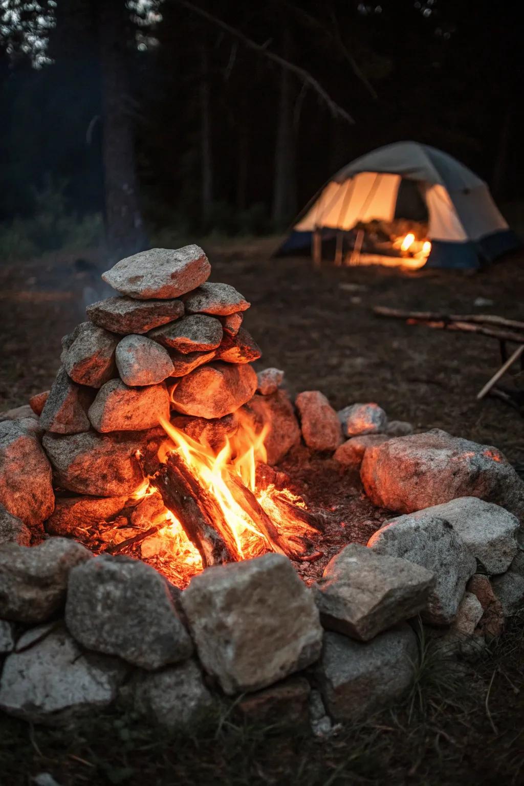 Harness the warmth of nature with a skillfully built fire reflector shelter.