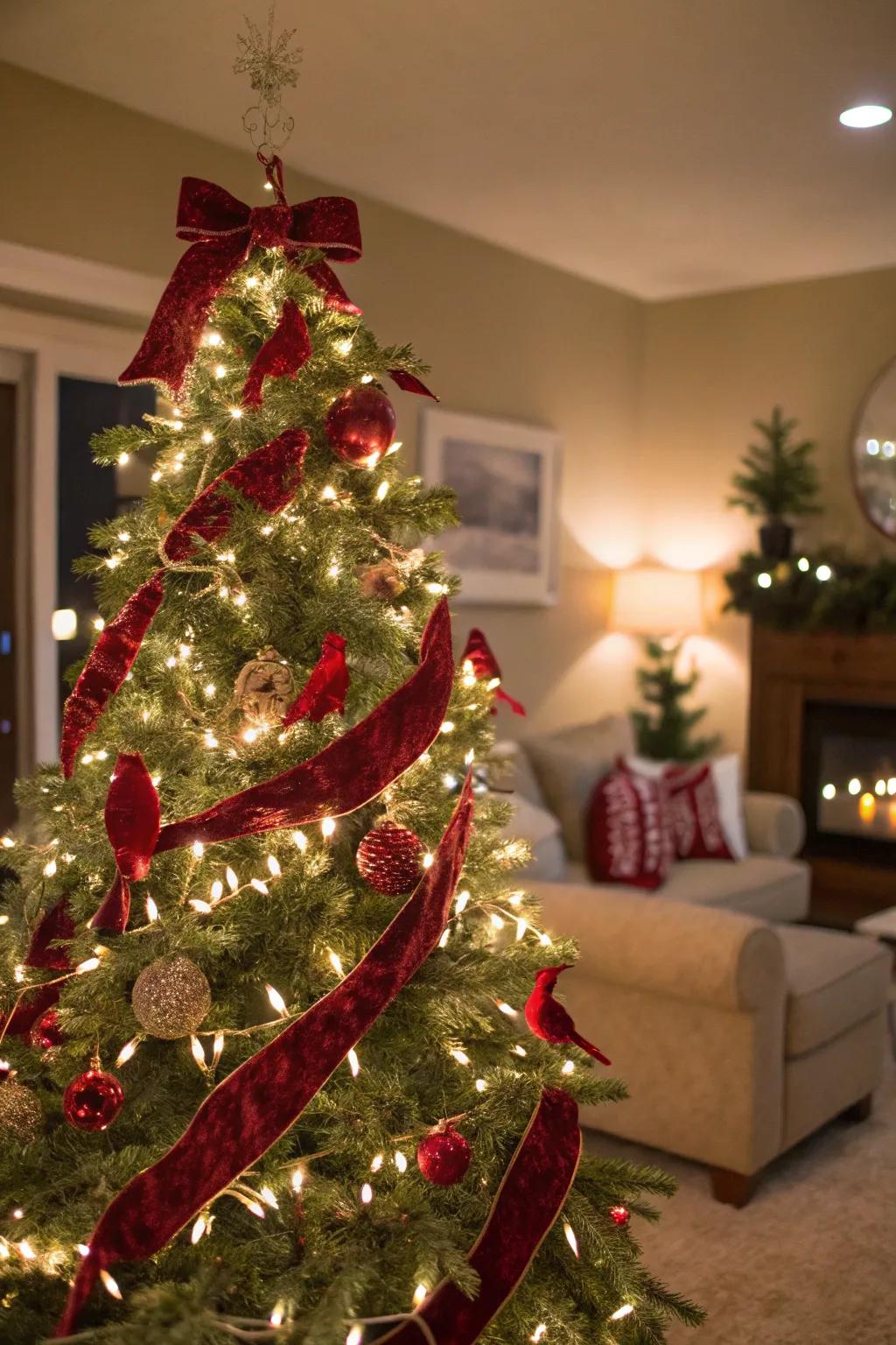 Velvet ribbons add an elegant touch.