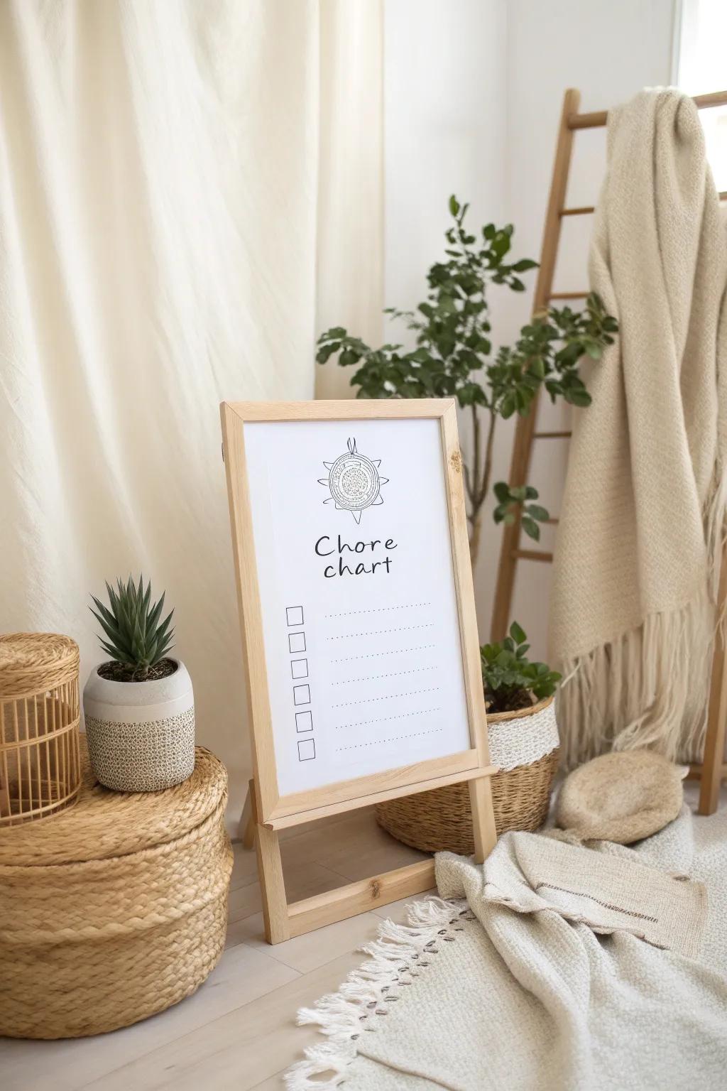 Transform your space with a stylish chore chart that brings order and elegance to college life.