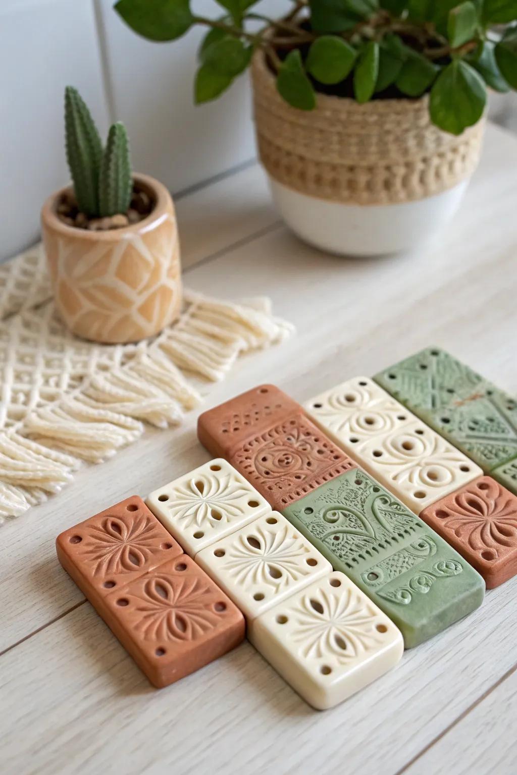 Elevate your game night with artisanal clay dominoes that are as much a delight to the eyes as they are to play.