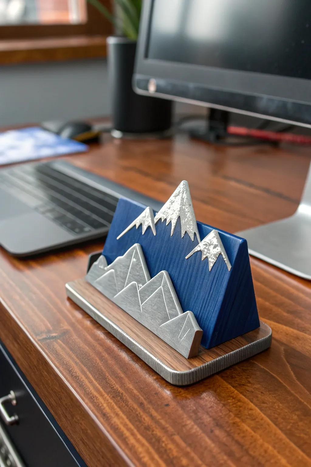 Elevate your desk with a 3D-printed business card holder that speaks to craftsmanship and style.