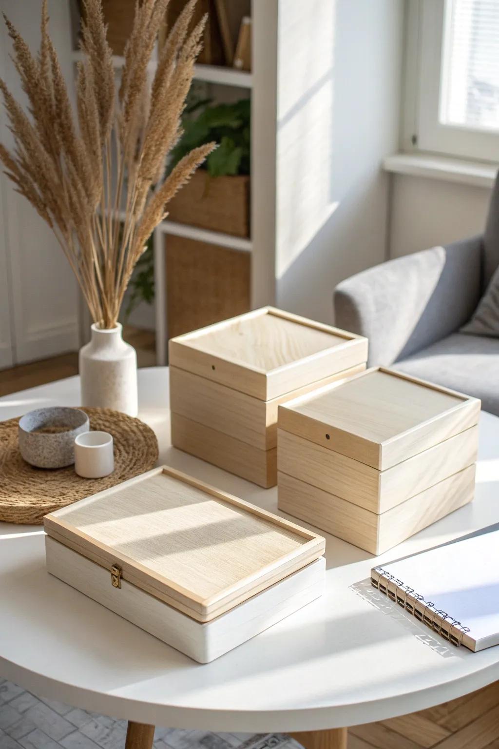 Discover the art of organization with modular box designs that combine Scandinavian minimalism and Boho charm.