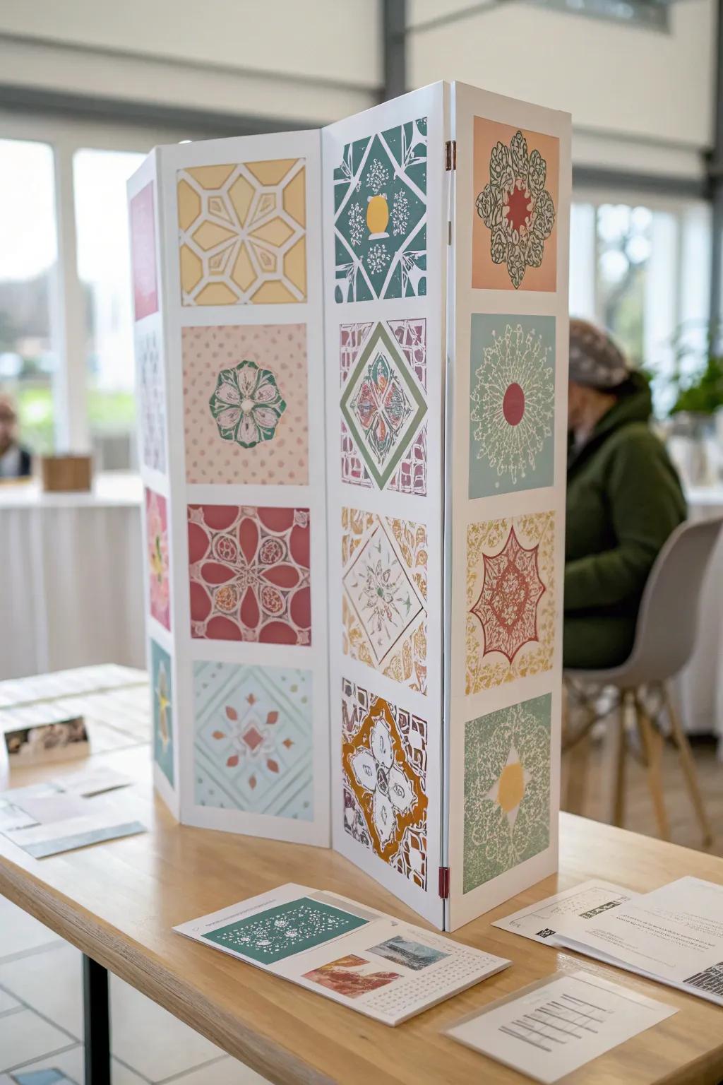 Unleash your creativity with a mosaic masterpiece on your tri-fold board!