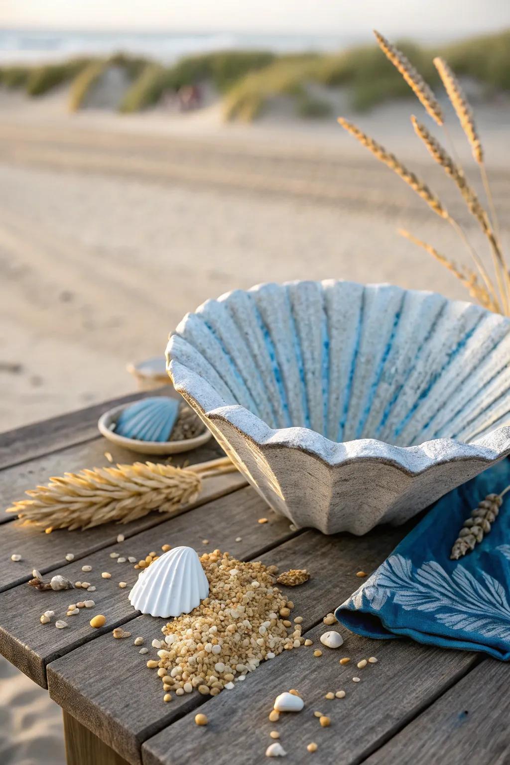 Craftsmanship meets the coast: Transform a seashell into a striking DIY chicken feeder.