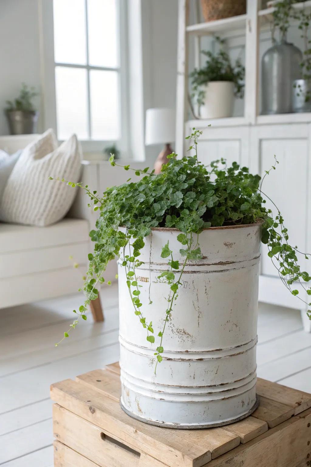 Transform your space with a chic industrial-style planter. Perfect for adding a touch of rugged elegance to your urban garden.