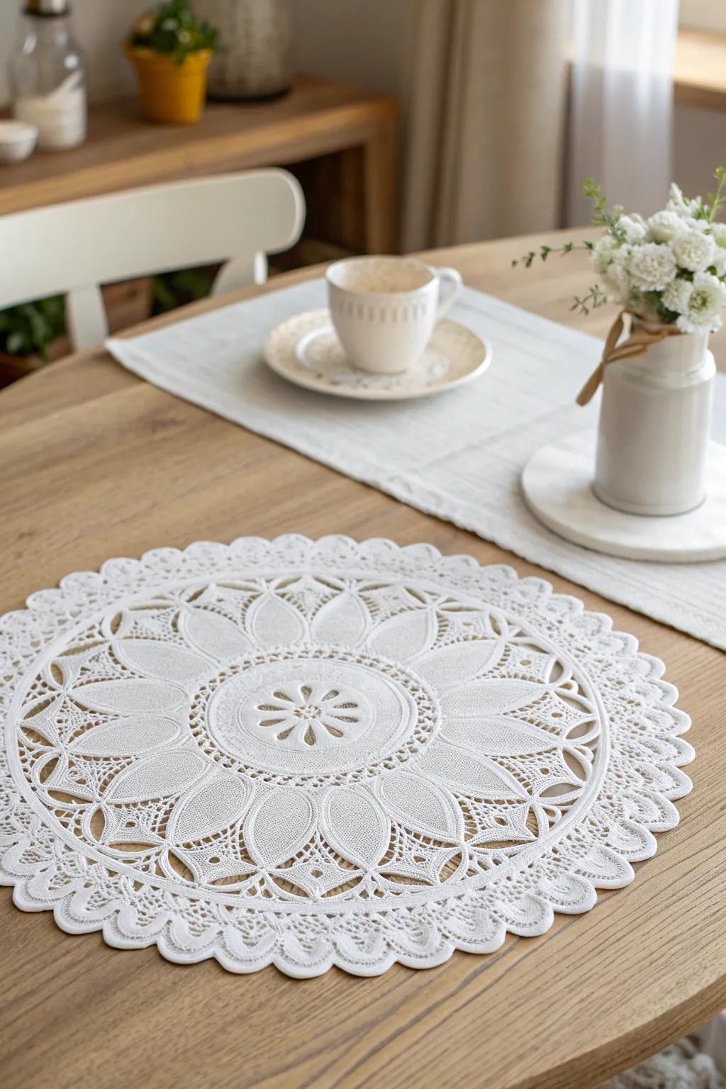 Elevate your dining experience with DIY lace paper placemats, where elegance meets craftsmanship.