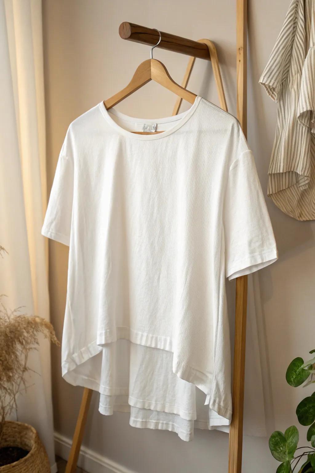 Embrace modern chic with a DIY high-low hem t-shirt—effortlessly stylish and uniquely yours.