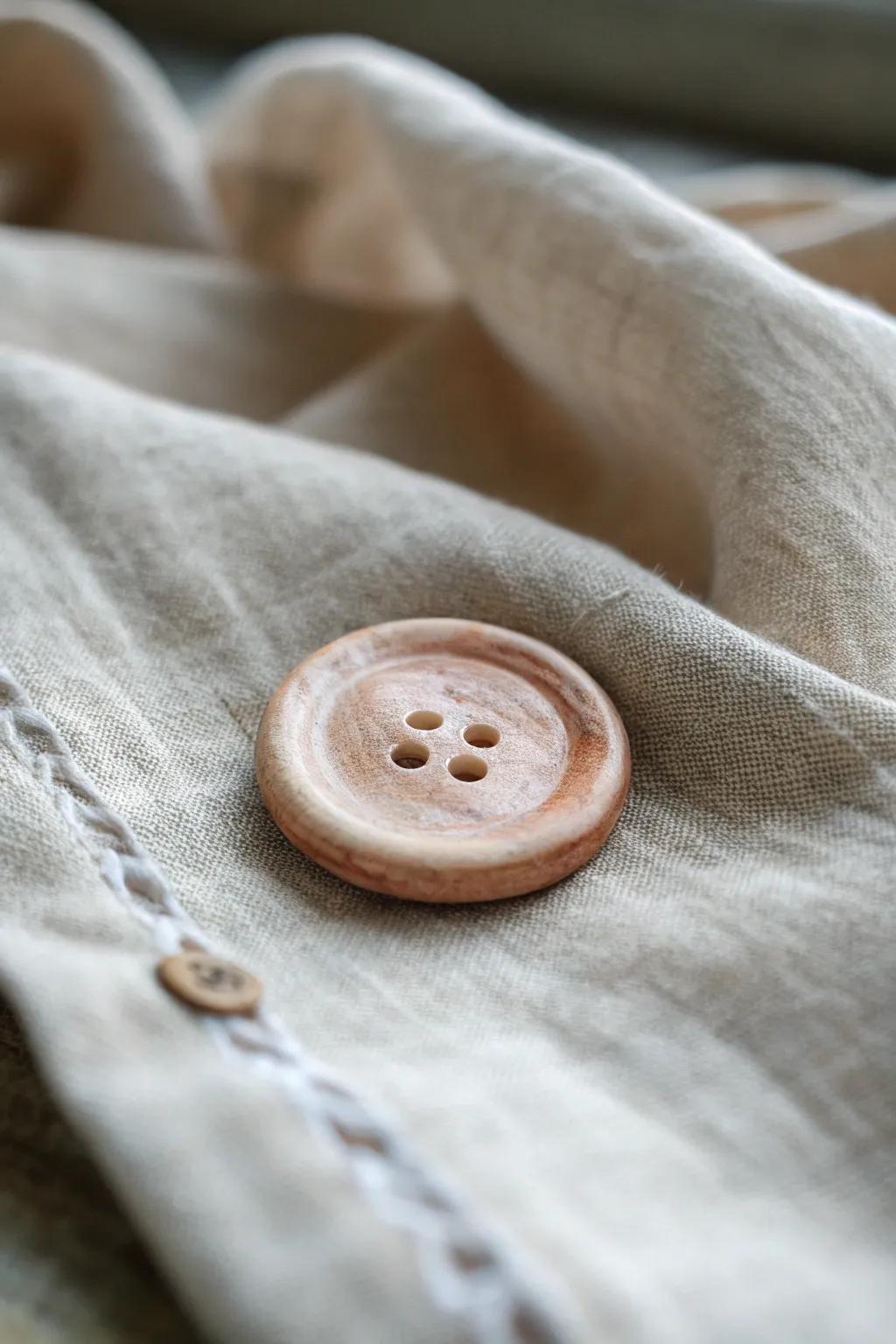 Elevate your wardrobe with the subtle elegance of handmade clay buttons.