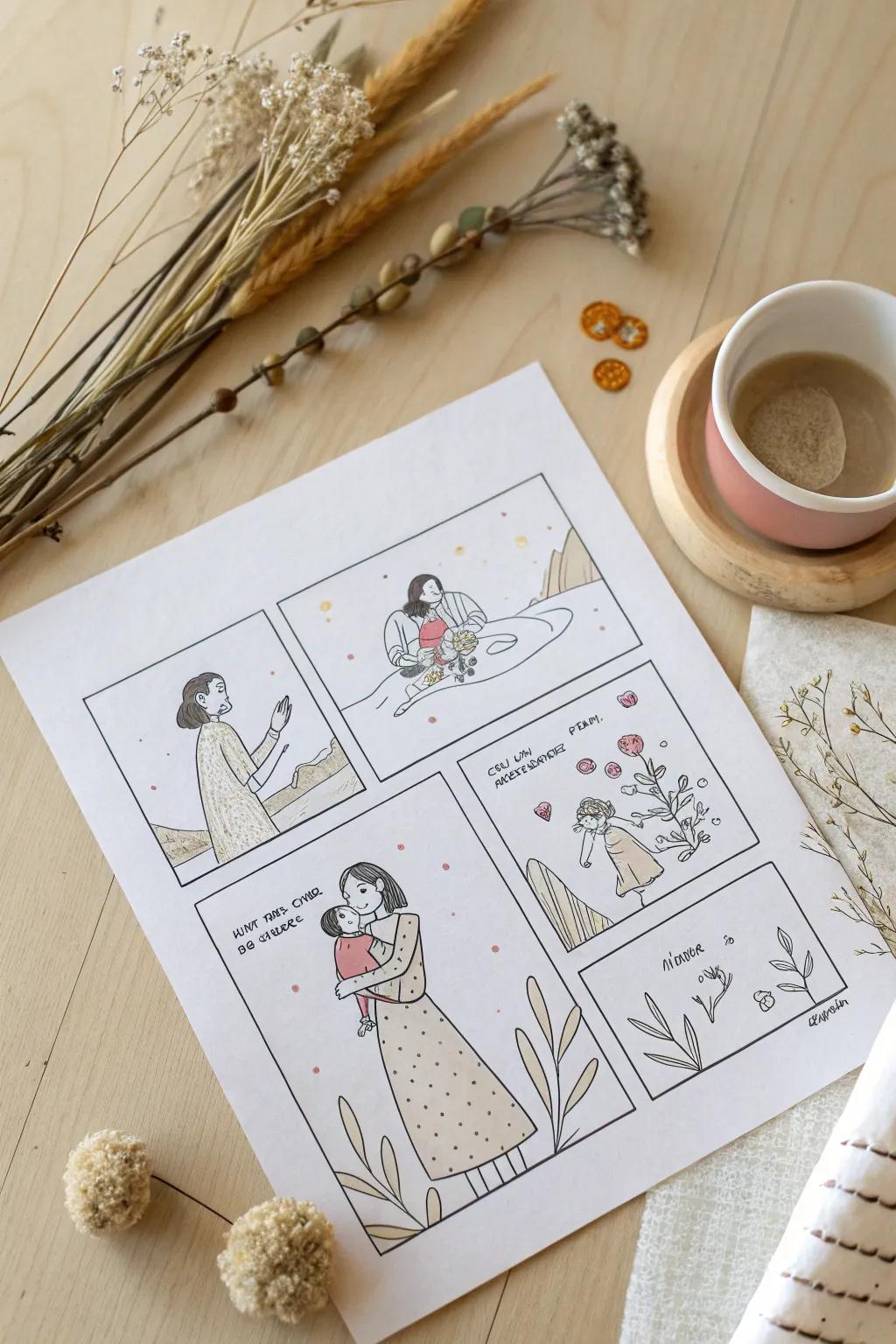 Capture the essence of motherhood with minimalist charm and heartfelt storytelling.