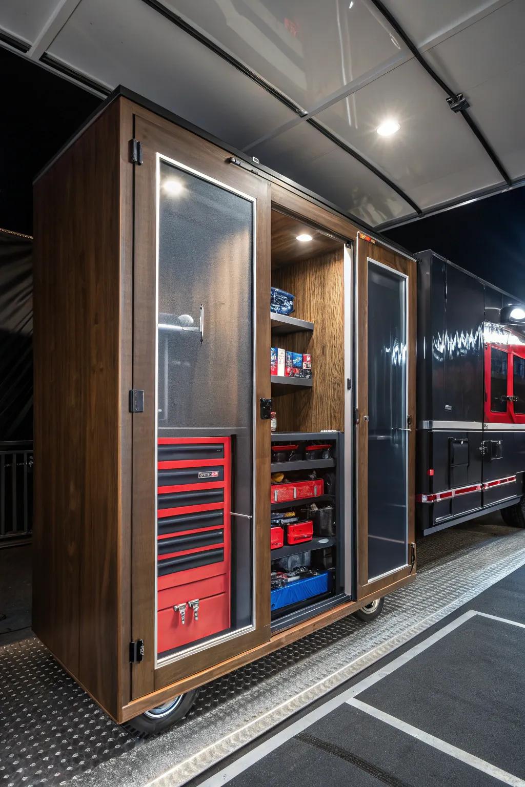 See it all at a glance: Transparent cabinet doors for the organized craftsman.