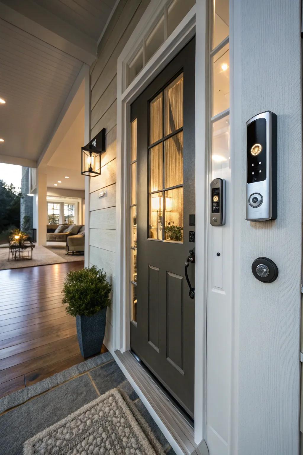 Smart technology adds modern convenience and security.