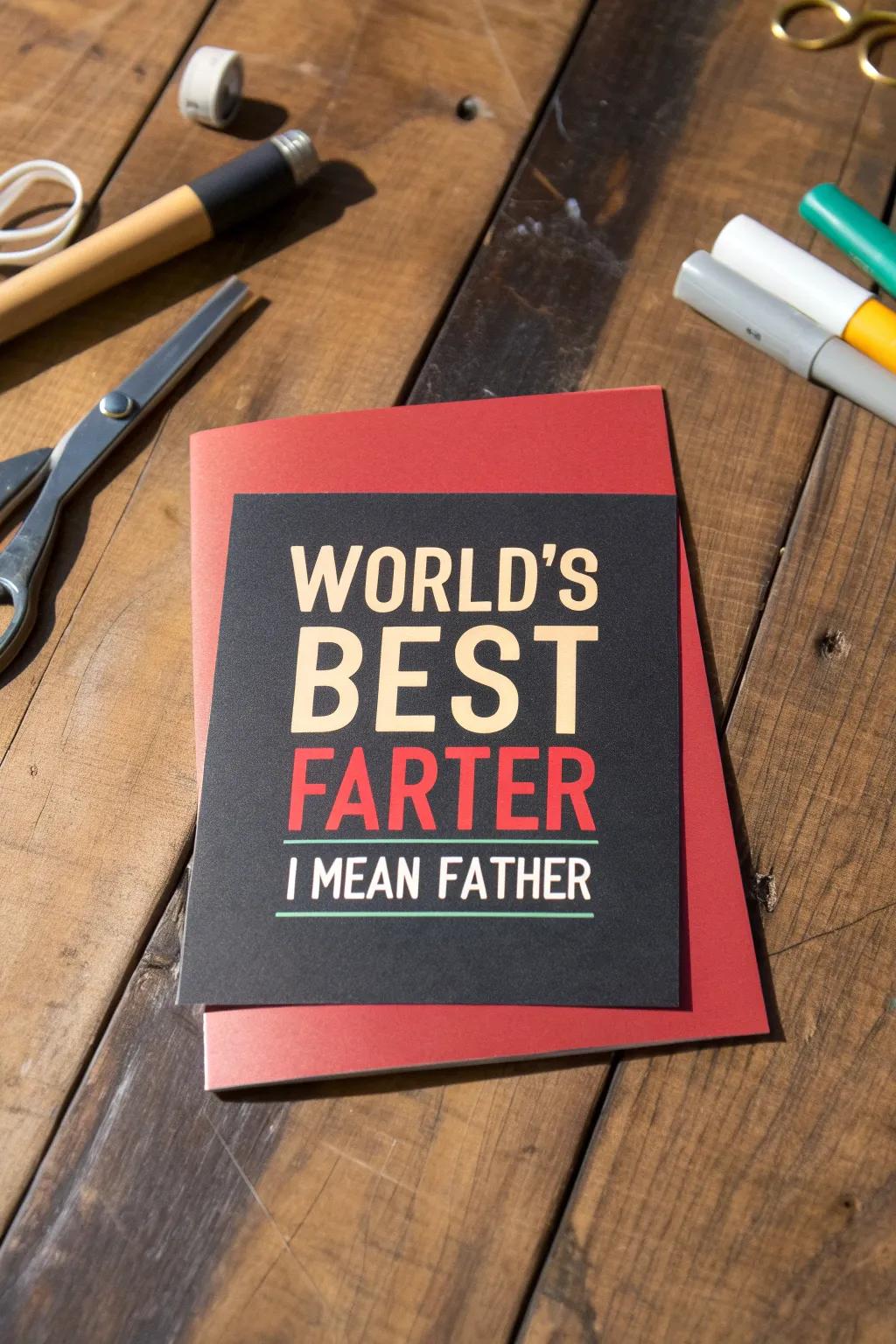 Celebrate Dad's humor with a handcrafted card that truly stands out!