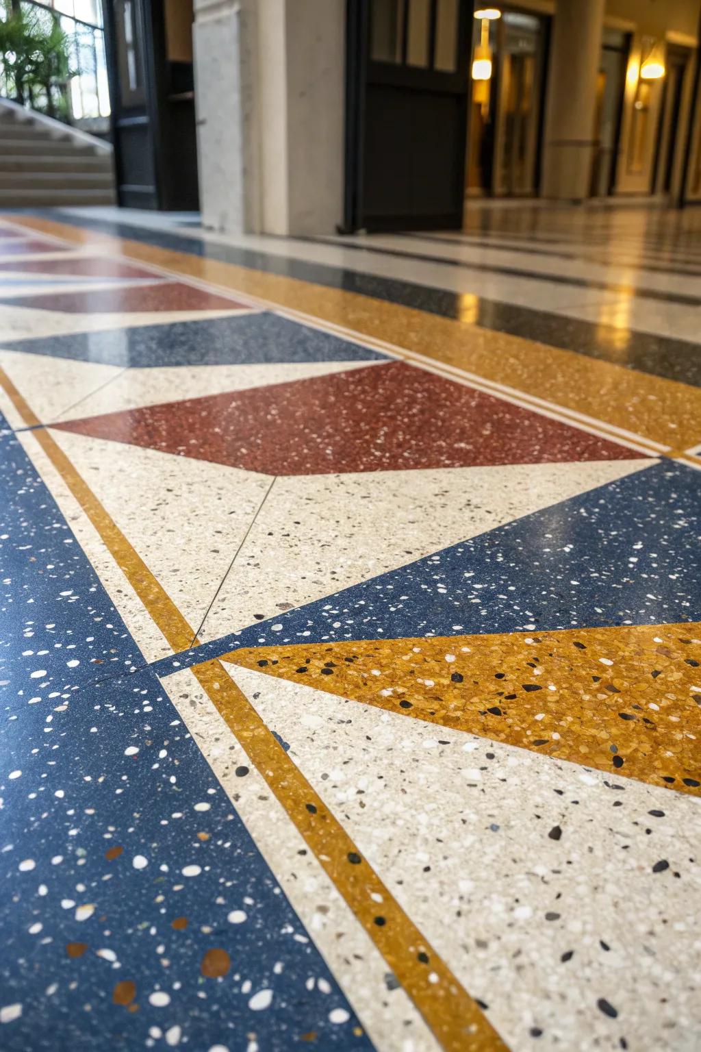 Elevate your space with the artistic allure of terrazzo flooring.