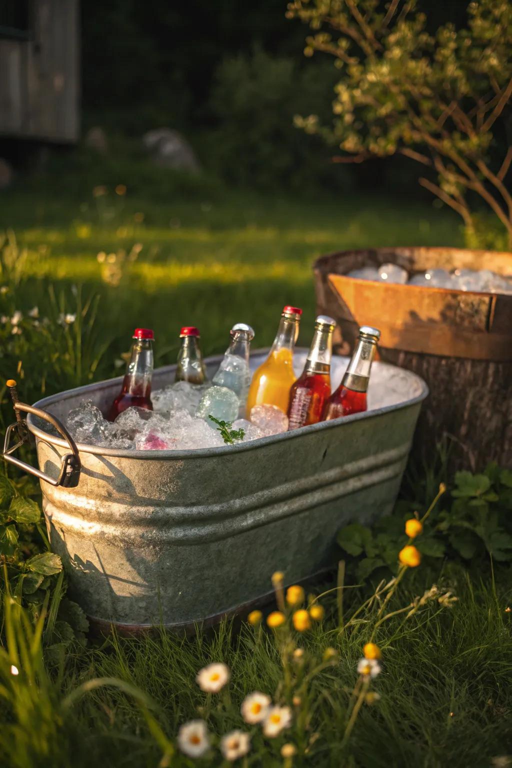 Transform your gatherings with a rustic galvanized cooler that combines charm and function!
