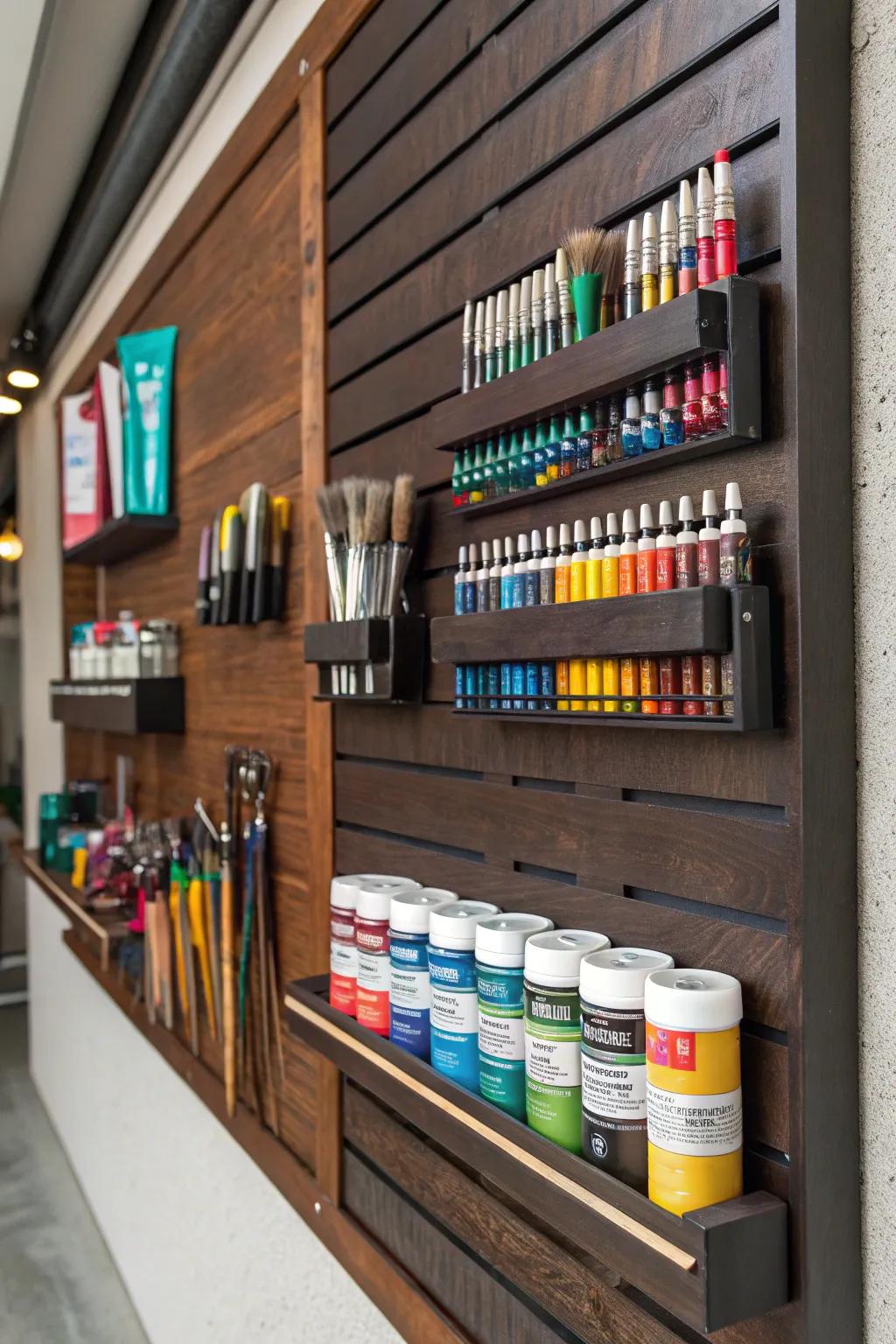 Elevate your creativity with a well-organized art supply station—where craftsmanship meets inspiration!