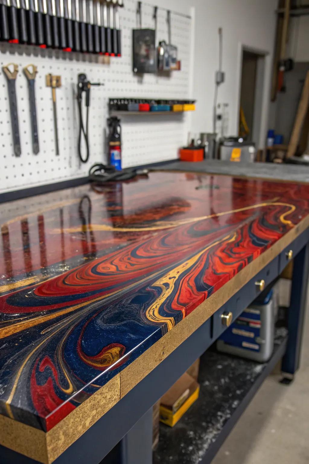 Transform your workspace with an eye-catching resin masterpiece!
