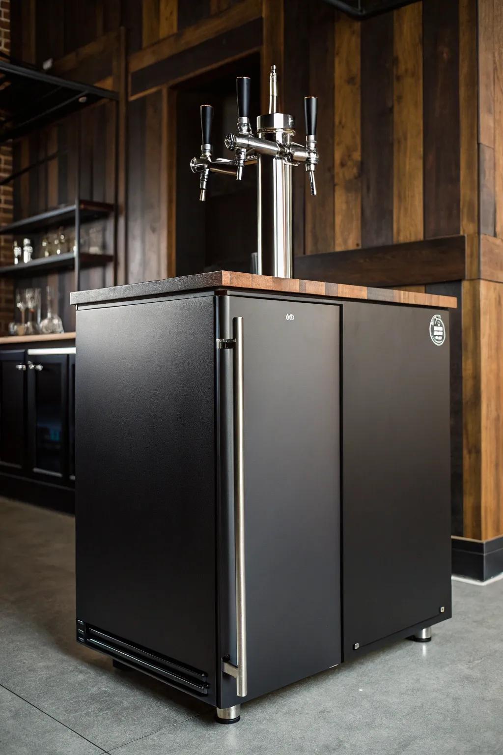 Elevate your space with a sleek, minimalist keezer design that blends seamlessly into any decor.