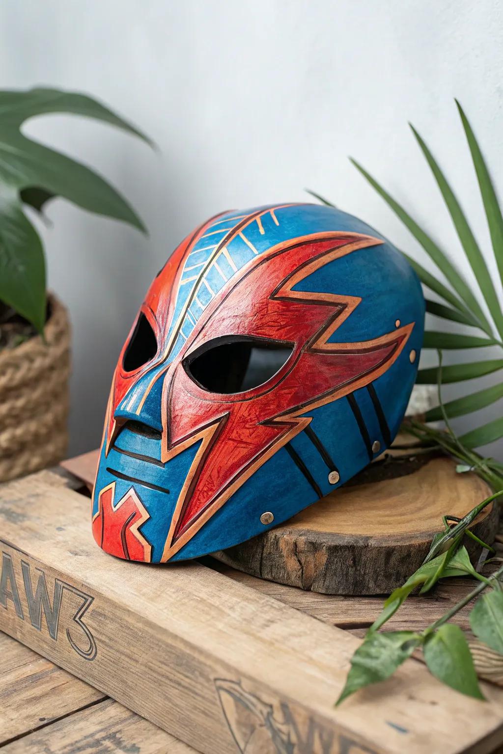 Unleash your inner superhero with this stunning comic book-inspired mask that blends bold artistry with minimalist elegance.