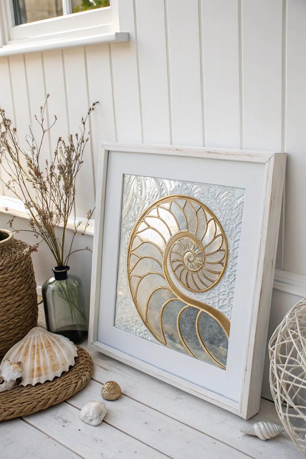 Elegance in Reflection: Discover the beauty of light in mixed media art.