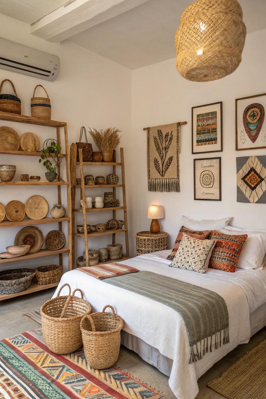 Local flair adds a unique touch to this guest bedroom.