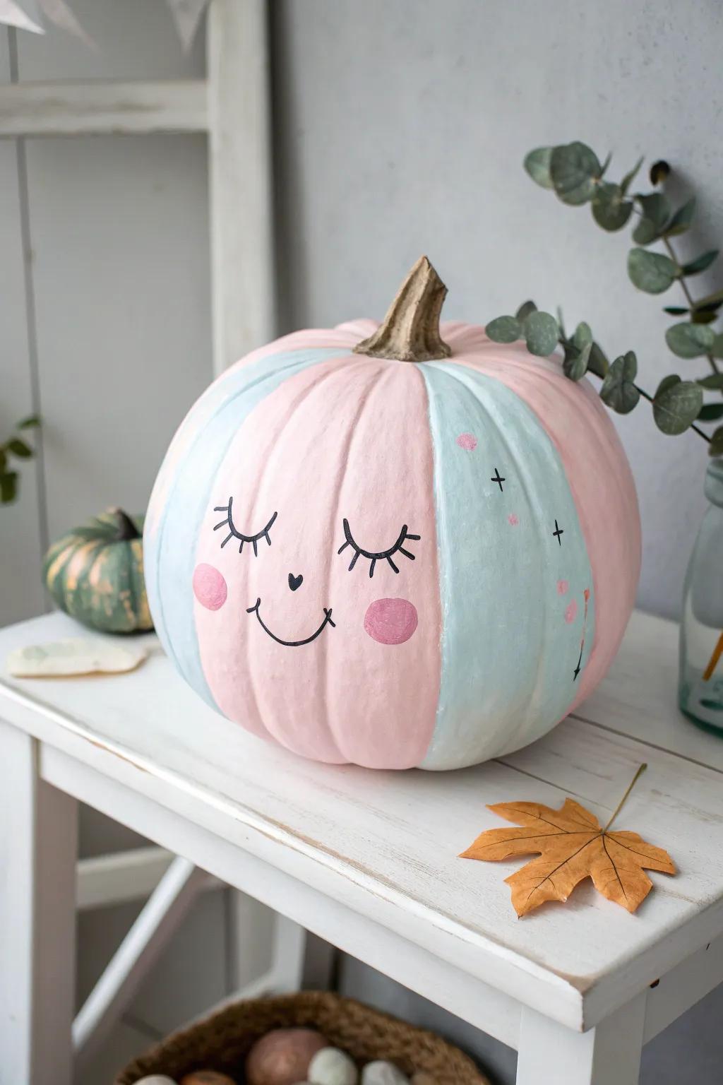 Embrace whimsical charm with this Bubblegum Beast pumpkin, a delightful departure from the traditional autumn palette.