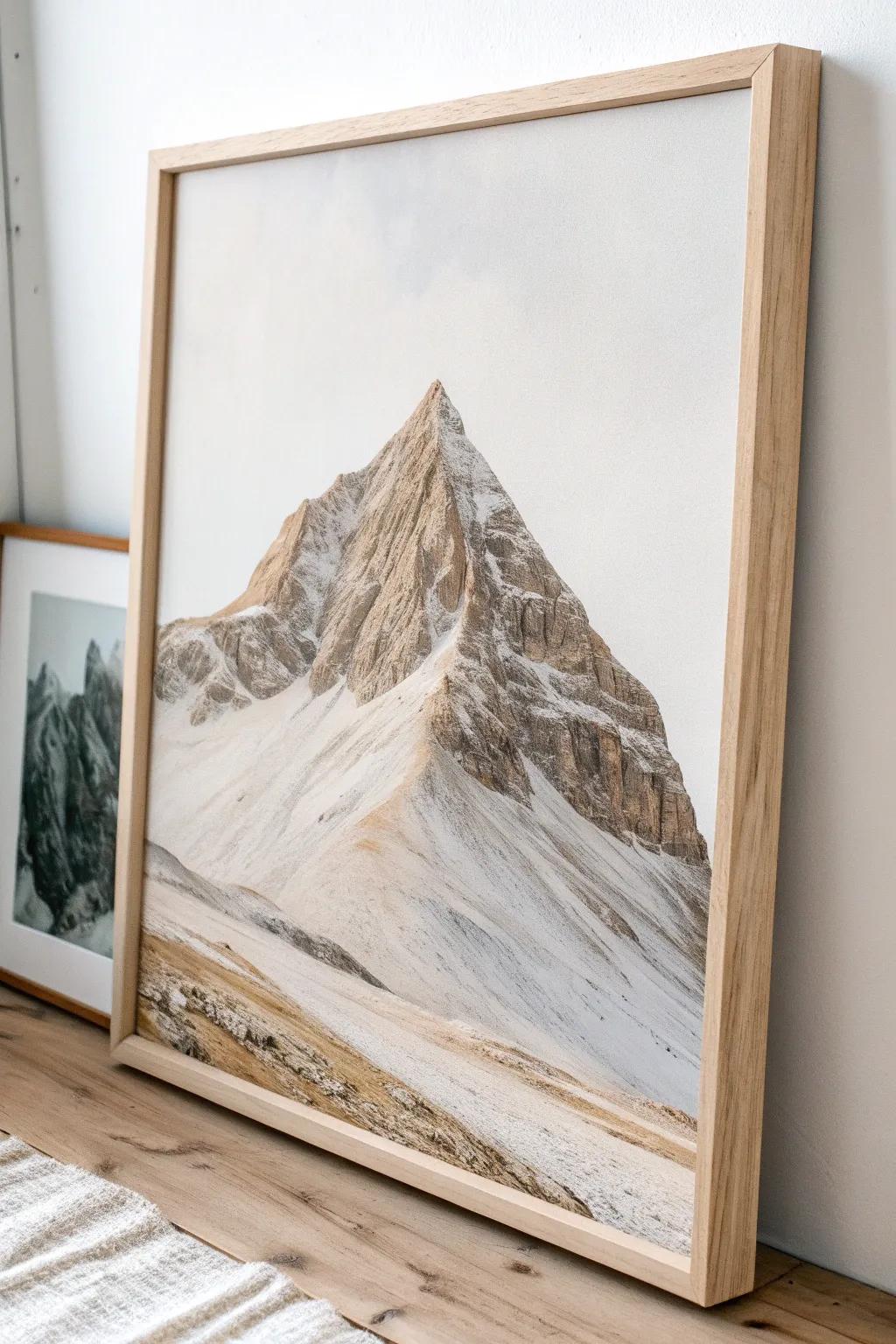 Discover the beauty of textured mountain art, where simplicity meets natural elegance.