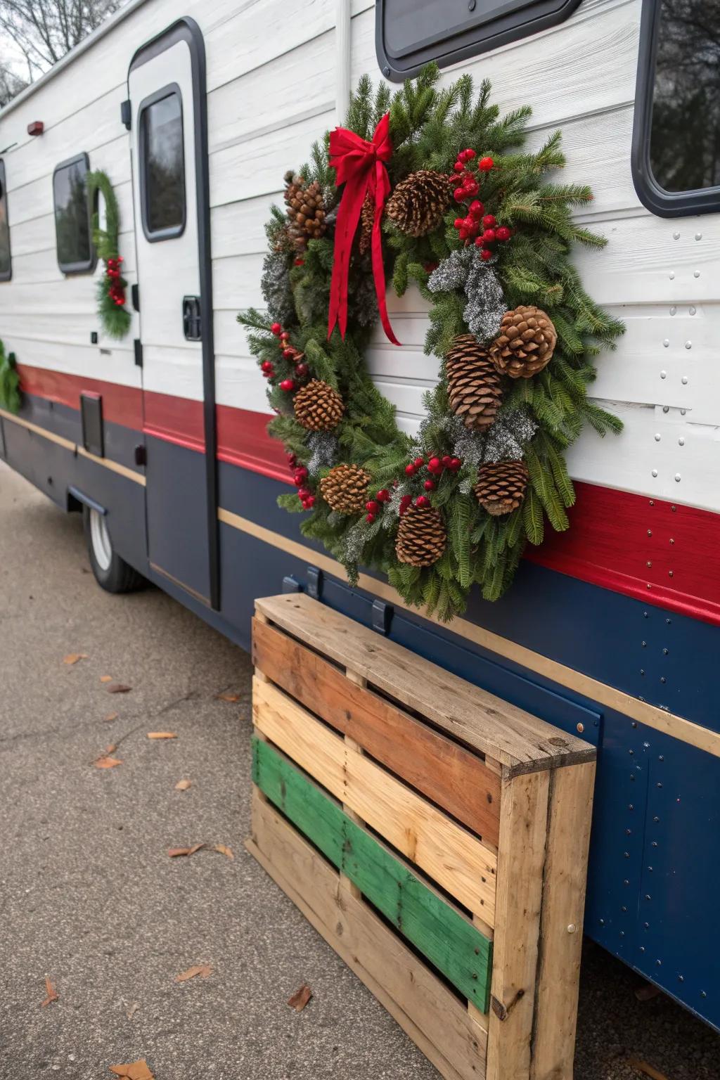 Elevate your RV look this season with handcrafted pallet skirting and bold decor!