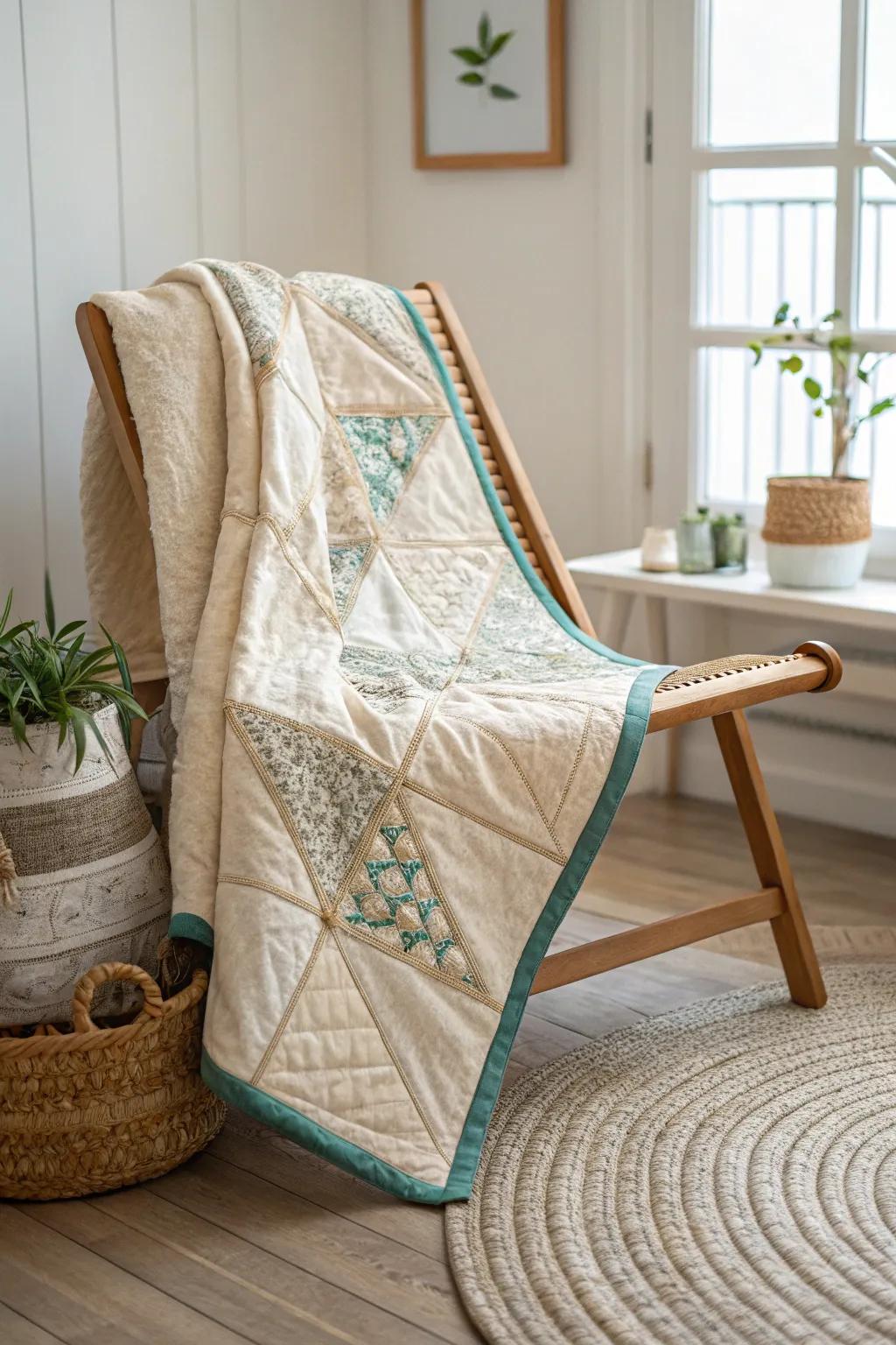 Discover a hidden pop of color: this quilt's secret delight!