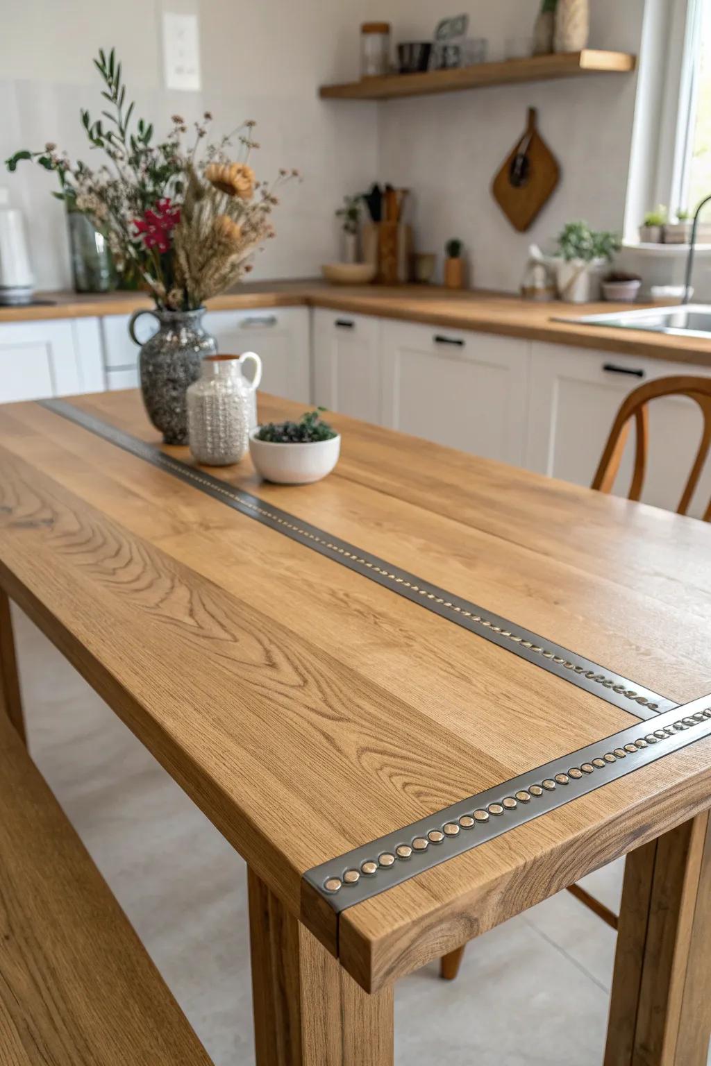 Elevate your kitchen space with a custom inlay for a touch of luxury and elegance.