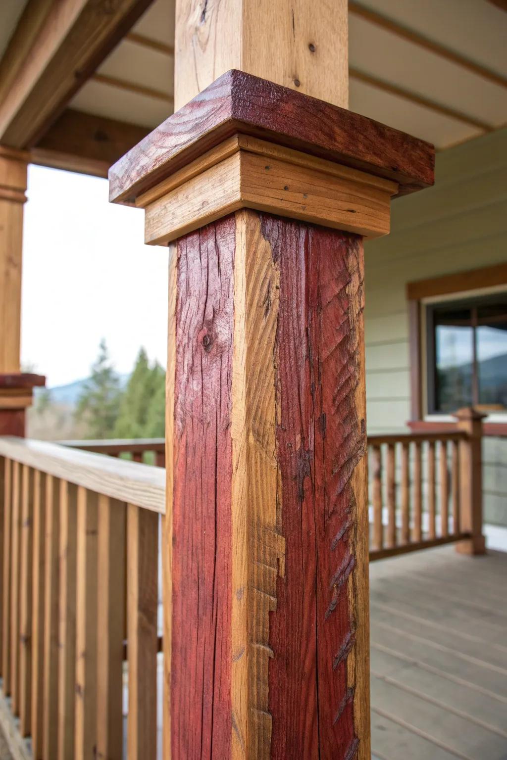 Craft the perfect floating illusion with cedar porch posts — where art meets craftsmanship.