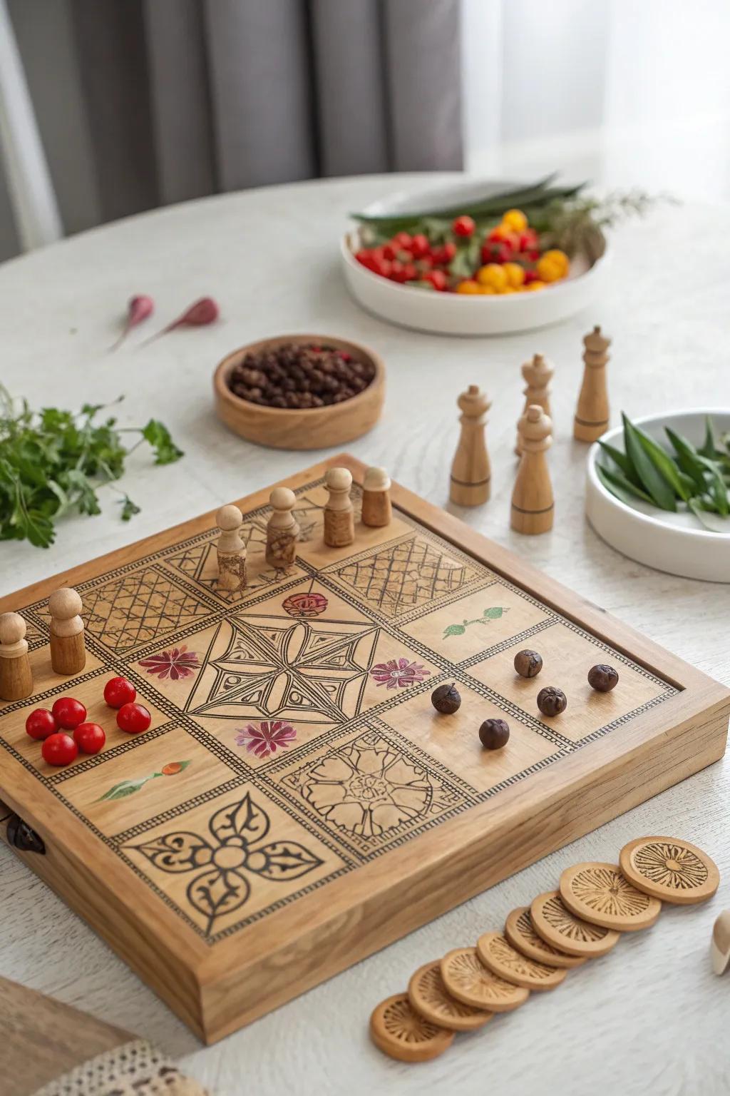 Bring your culinary adventures to the game table with this beautifully crafted board game. #CulinaryChallenge #HandcraftedFun