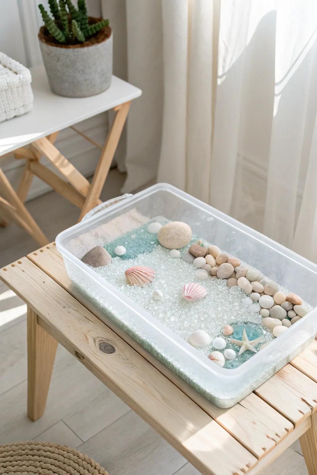 Dive into adventure with a serene underwater treasure hunt—where simplicity meets discovery.