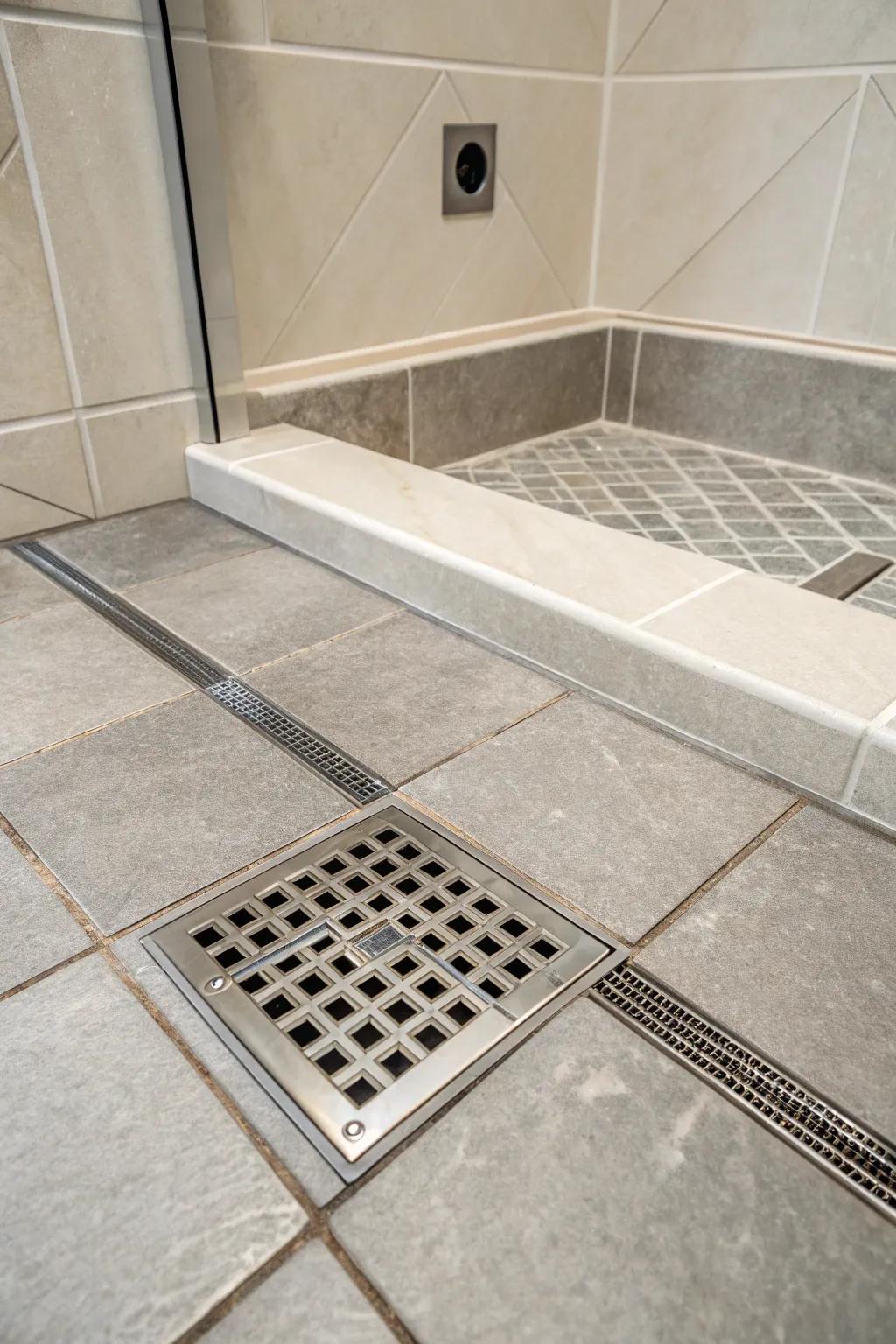 Hidden drains offer a clean and surprising twist.