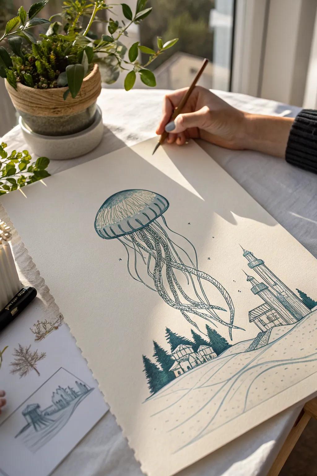 Dive into creativity: where marine wonders meet imaginative artistry.