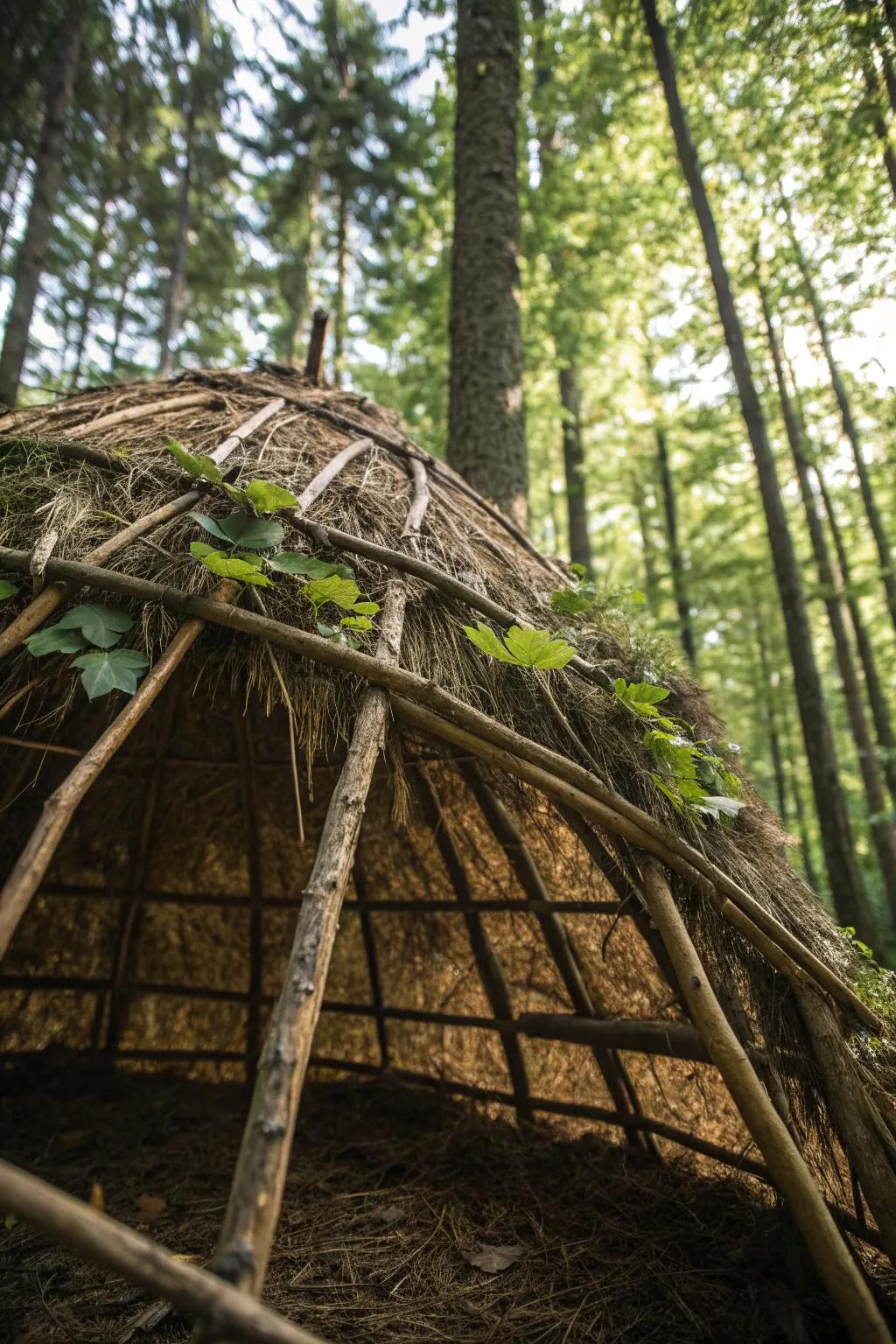Craftsmanship Meets Nature: Discover the Art of Building a Wickiup.