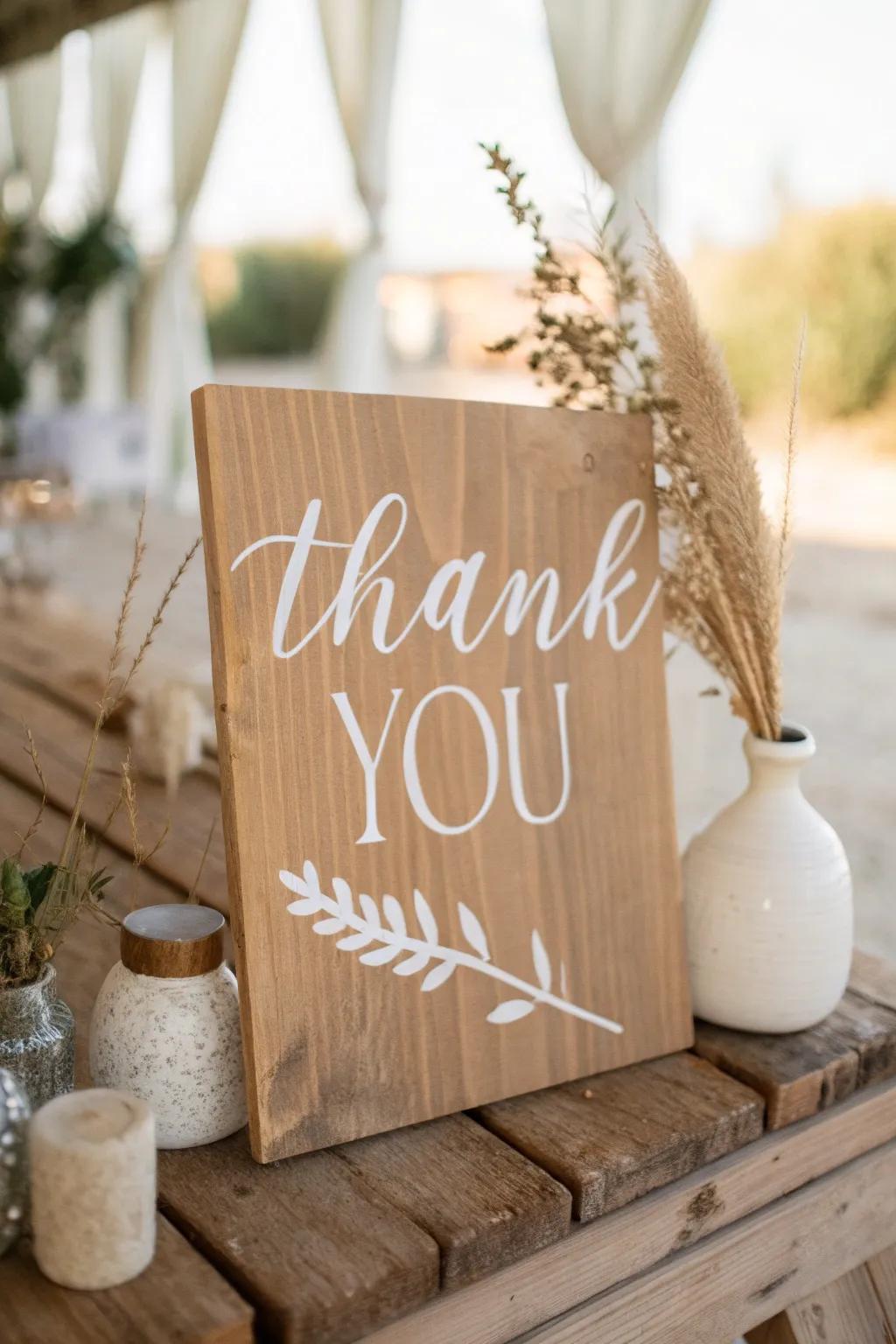 Craft your gratitude with style: DIY stencil thank you signs for a touch of elegance.