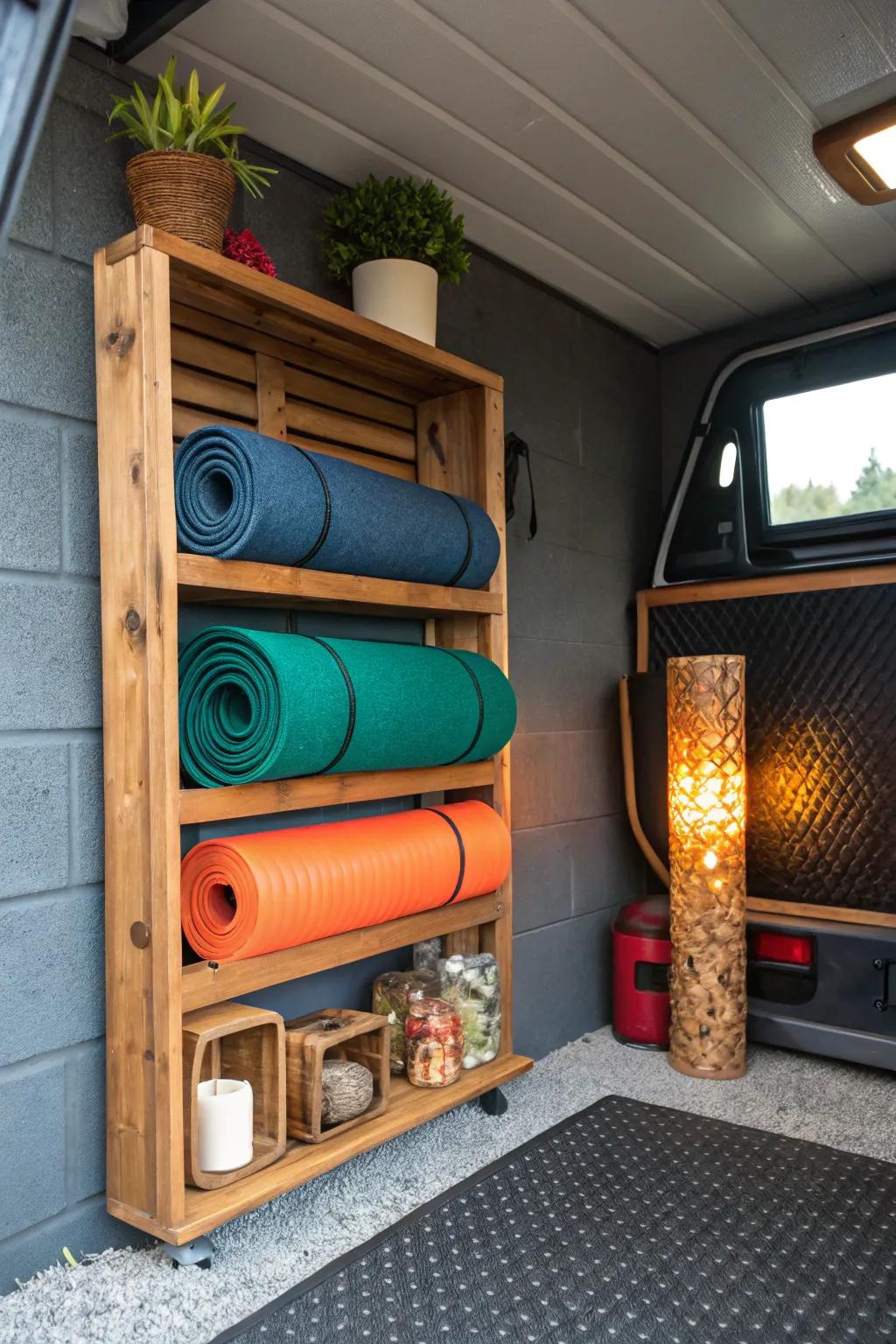 Transform your toy hauler garage into a mindful oasis with a touch of craftsmanship.