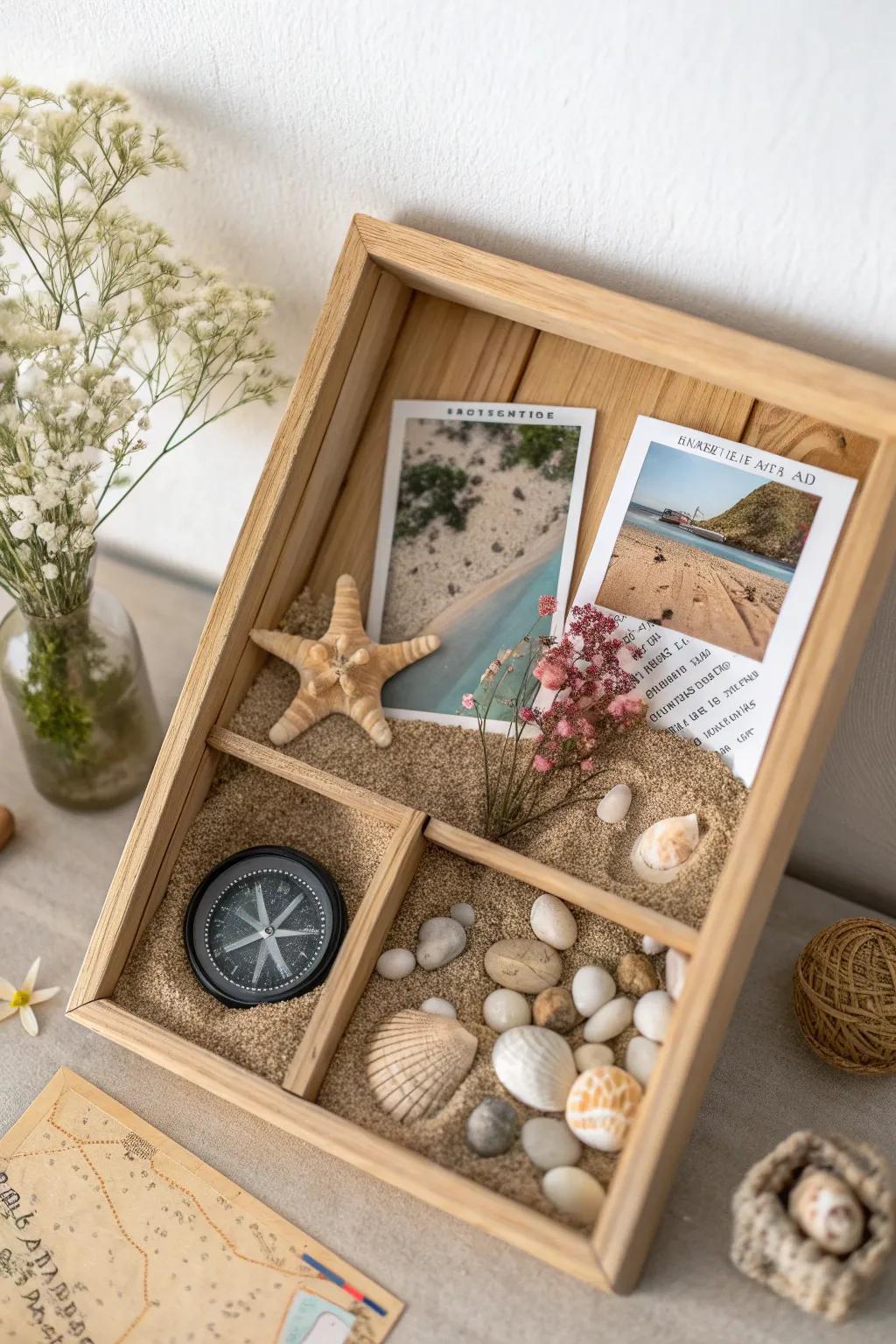 Capture your journeys with elegance and creativity in a travel shadow box. #MemoryMix