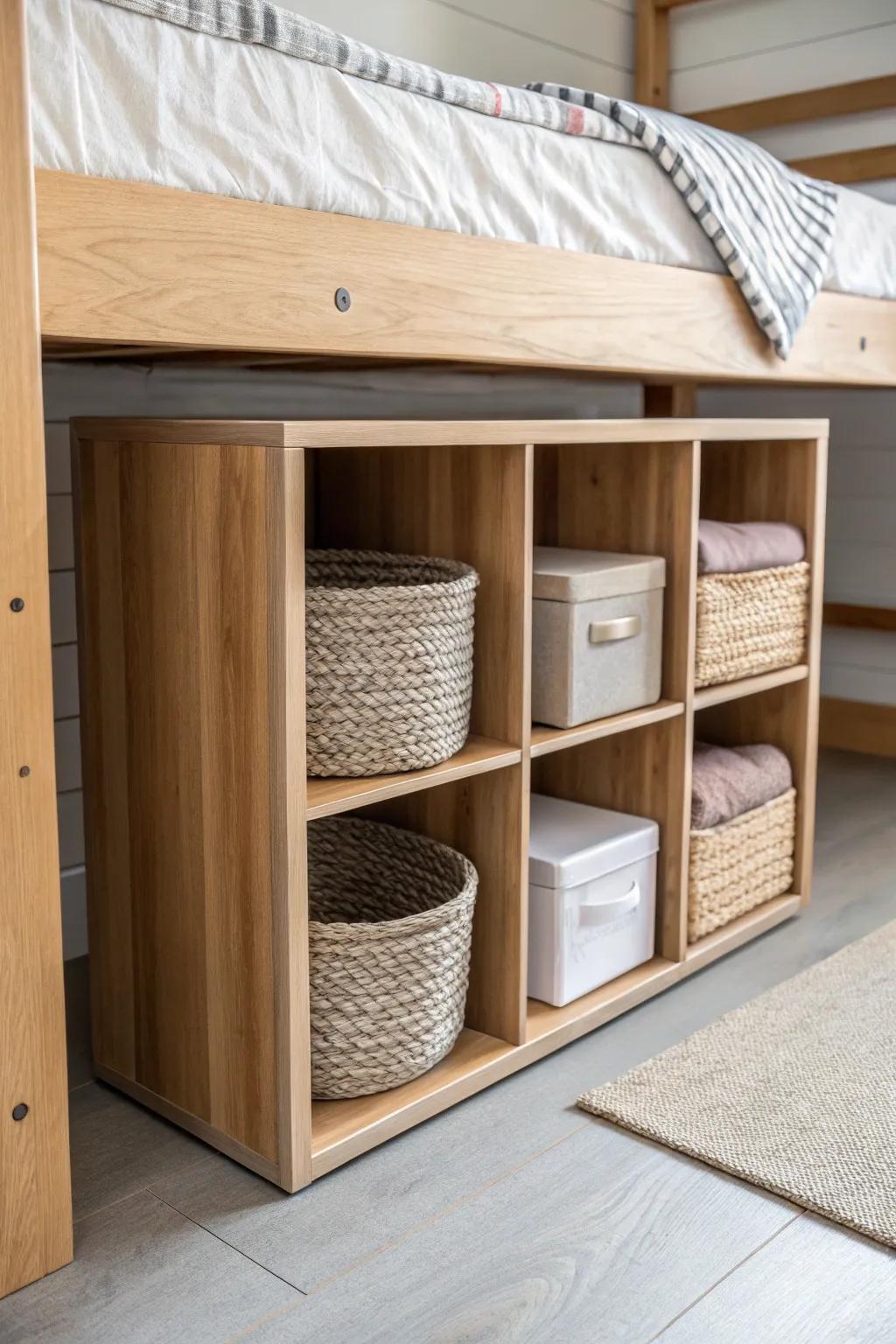Transform your dorm room with stylish modular storage cubes, perfect for a chic and organized space.