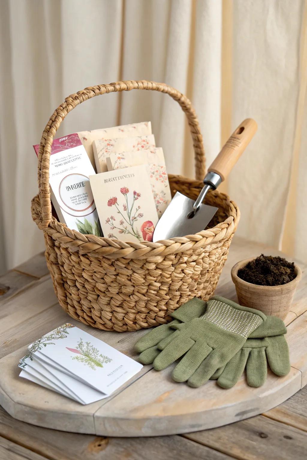 A thoughtful gift for the gardening enthusiast, combining simplicity and natural beauty.