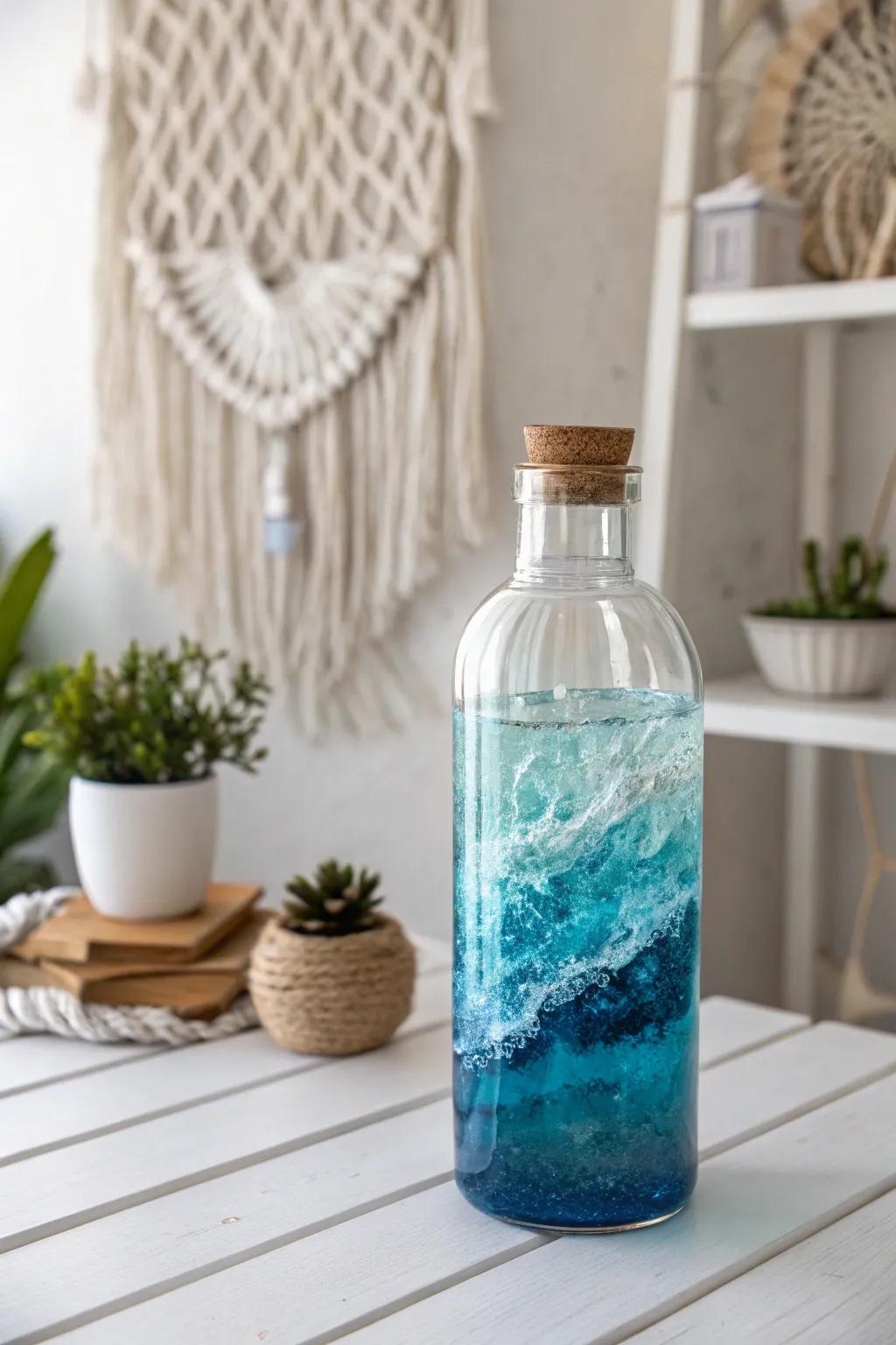 Create your own ocean in a bottle: a mesmerizing blend of simplicity and natural beauty.