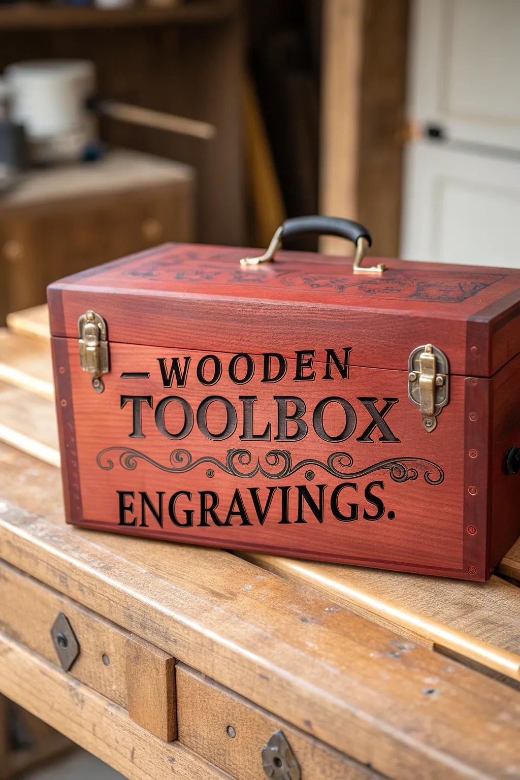 Transform your workspace with a custom engraved tool box that inspires craftsmanship.
