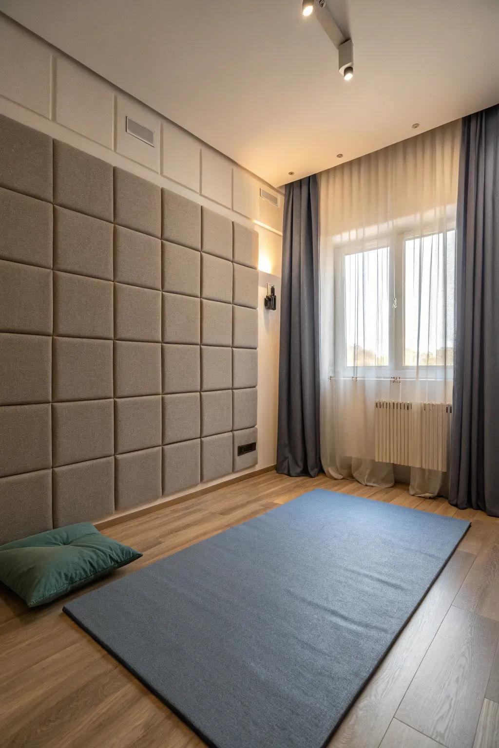 Soundproofing ensures a distraction-free zone for meditation.