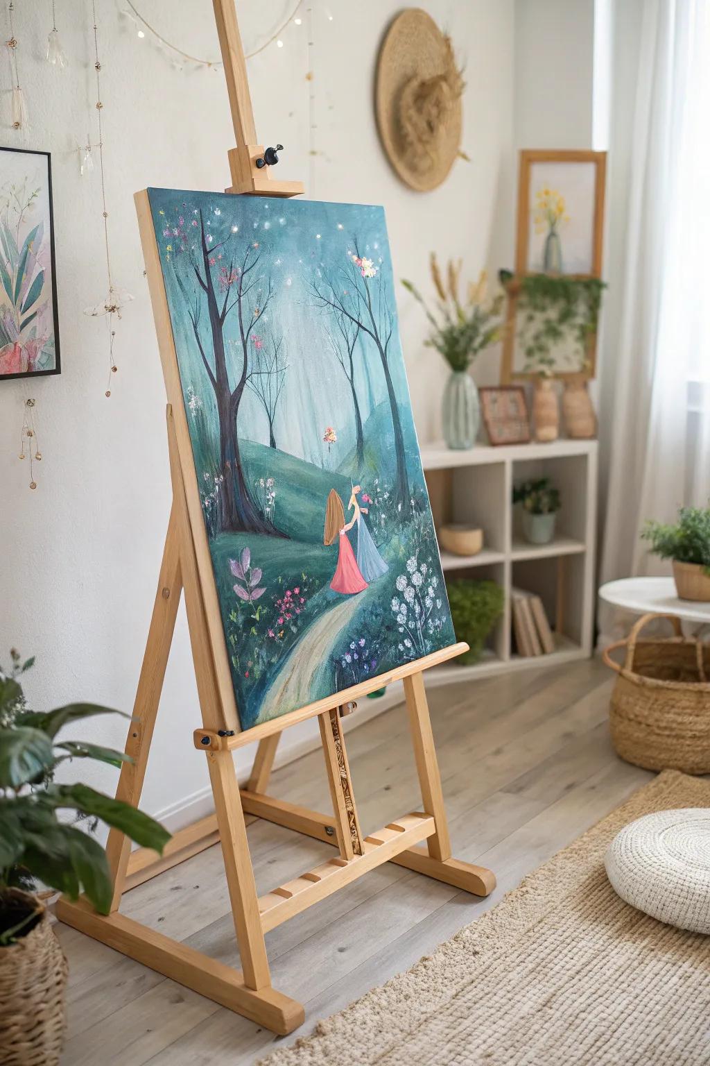 Step into a fairytale realm with whimsical art that transforms your space into a magical escape.