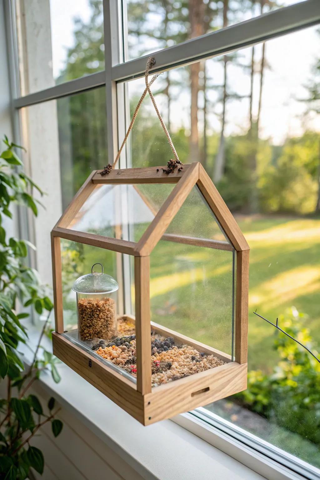 Bring nature's beauty closer with a stunning window bird feeder!