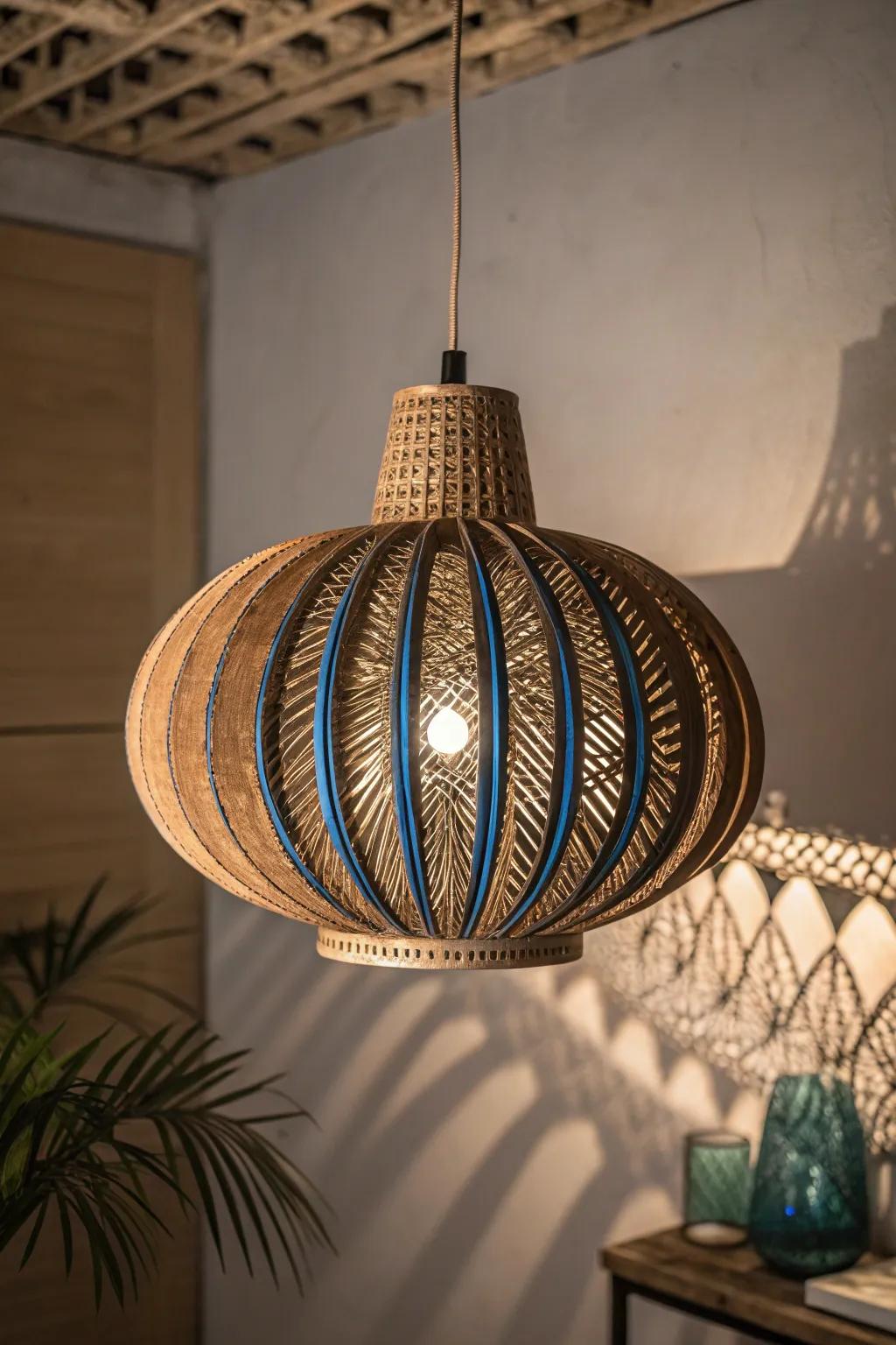 Illuminate your space with the artistry of cardboard craftsmanship, where simplicity meets elegance.