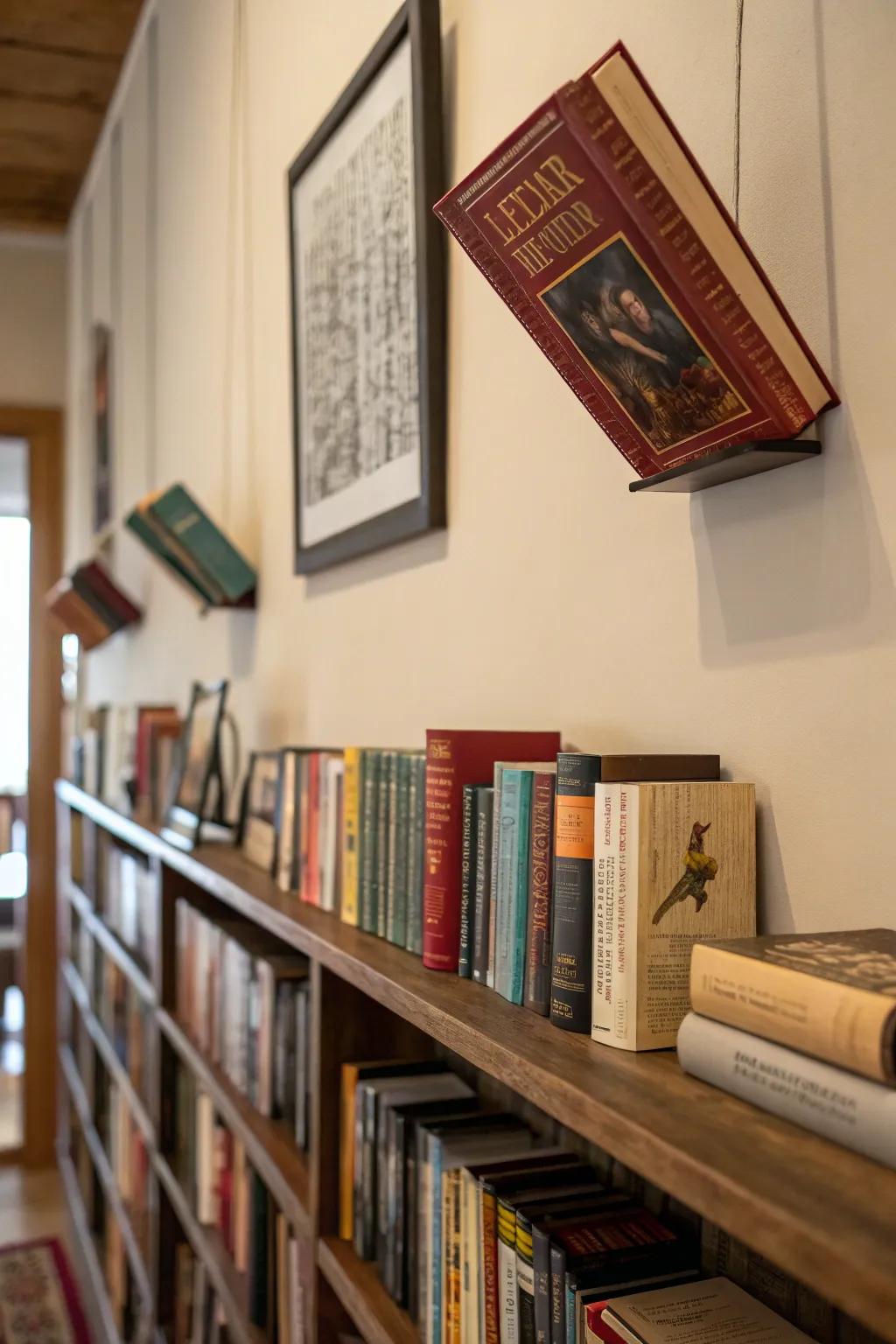 Magical floating books with invisible bookends