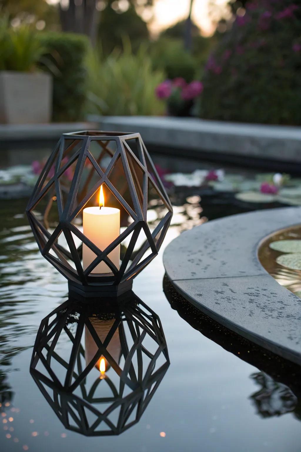 Elevate your dining experience with 3D-printed floating candle centerpieces that create a captivating ambiance.